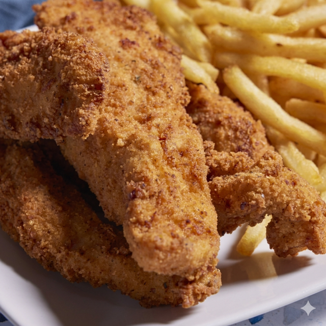 Chicken Tenders with Fries.