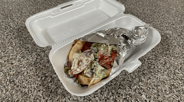 Spicy Chicken Shawarma Sandwich.
