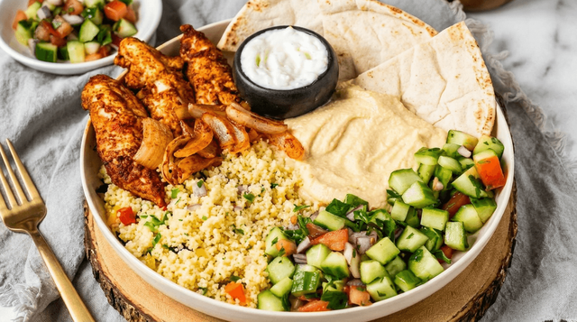 Spicy Chicken Shawarma Dinner.