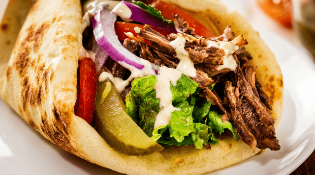 Beef Shawarma Sandwich.