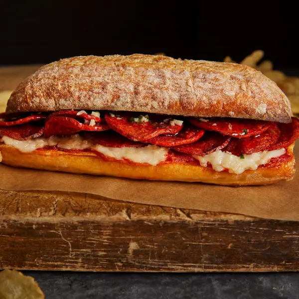 Beef Pepperoni Grinder.